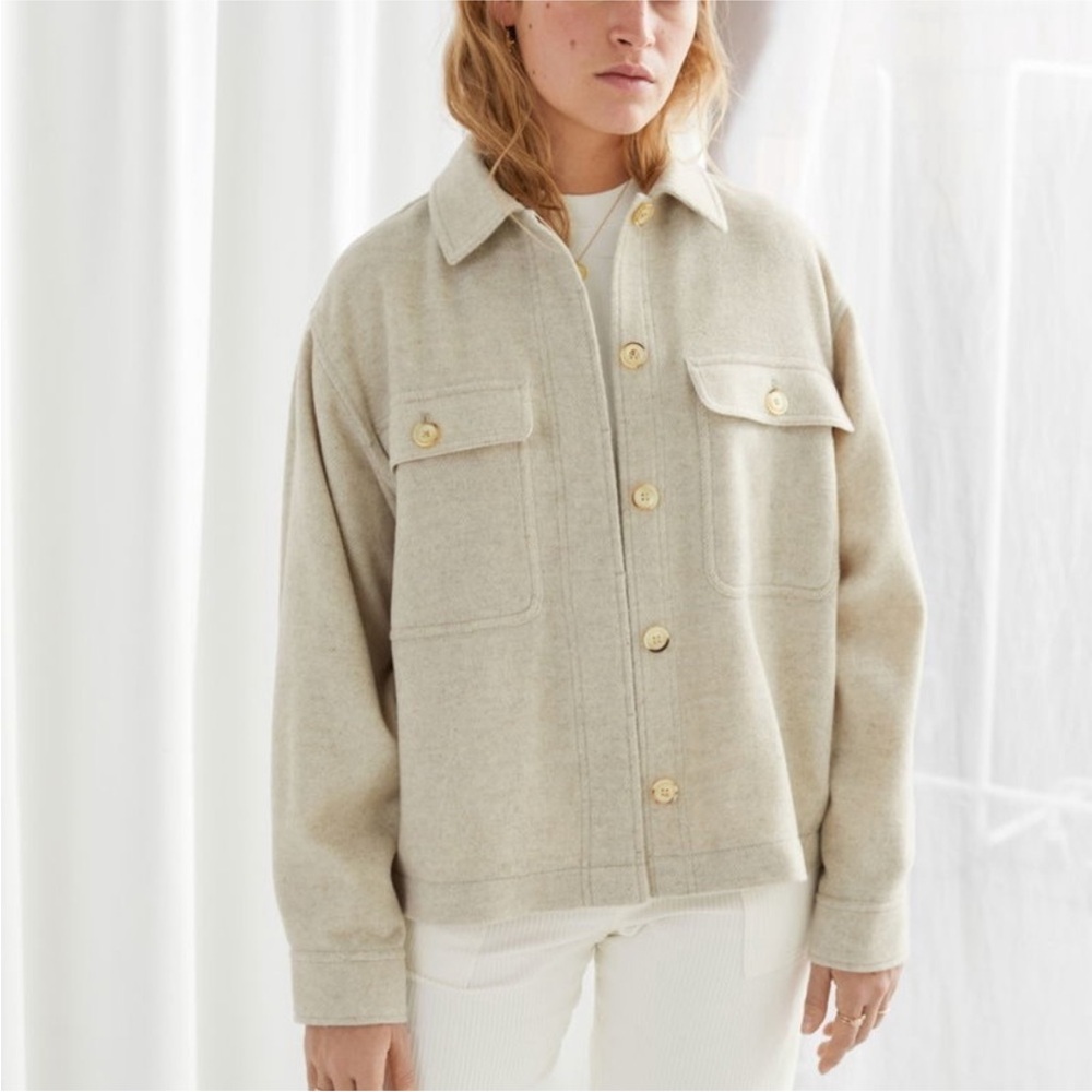 & Other Stories beige wool chore jacket.